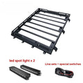 Off Road 4x4 Modification Accessories Aluminum Roof Rack Box Luggage Rack For 2019+ SUZUKI 3 Door Jimny JB64 JB74 LED Spotlights