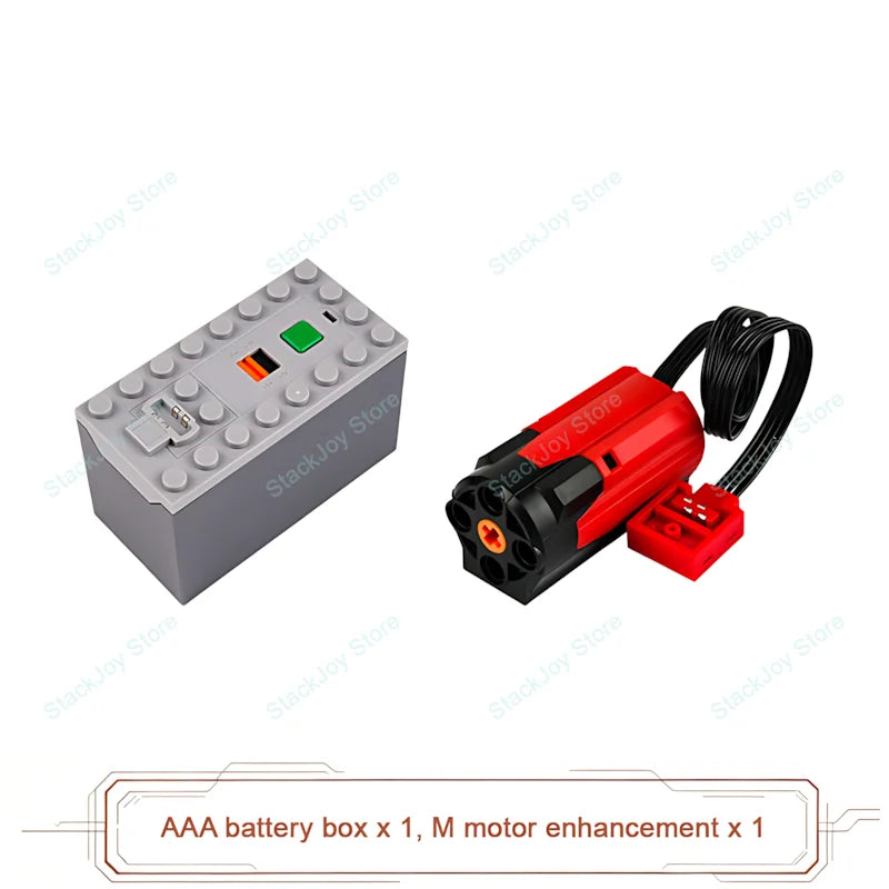 MOC Power Functions M/L/XL Motor Battery Box IR Remote Receiver for RC Car Robot Model close-up view