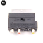 21Pin SCART Male to 3 RCA Female Adapter | AV Audio Video Converter with Switch alternate view