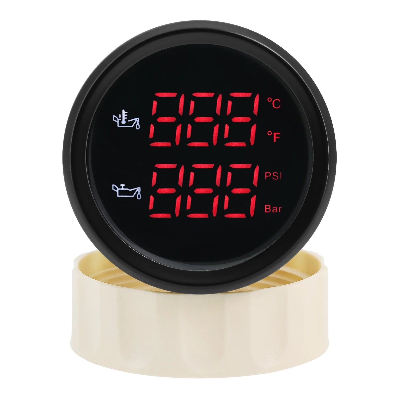 52MM 2 in 1 Digital Oil Temperature and Oil Pressure Gauge | Red LED Display for 12V 24V detail view