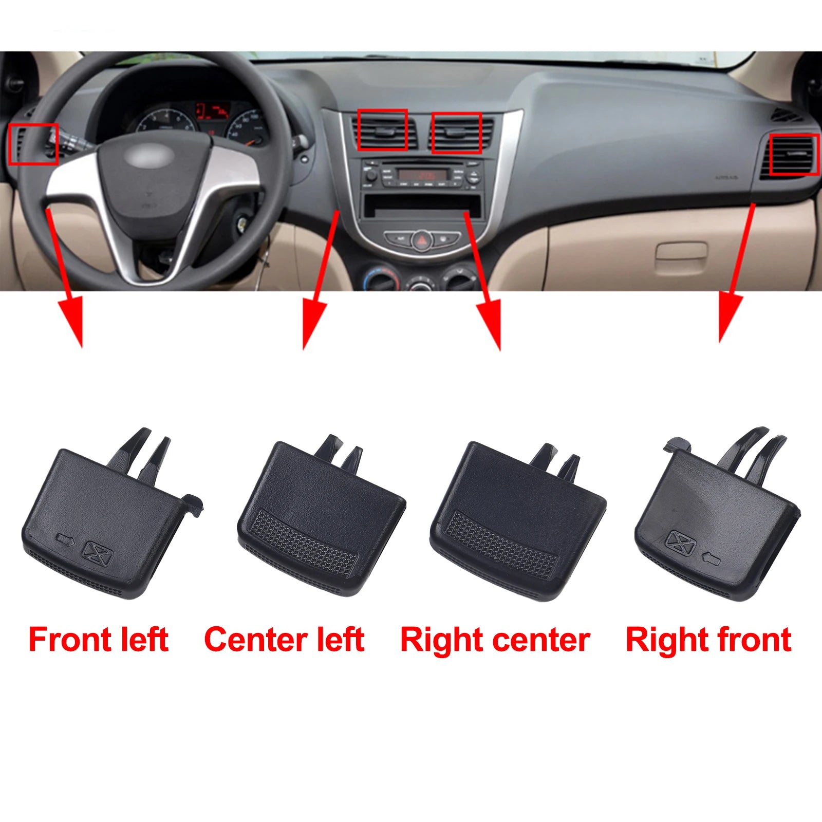 1/4pcs A/C Air Vent Grille Tab Clip For Hyundai For VERNA For SOLARIS Left Right Car Front A/C Air Vent Outlet Tab Clip Replace