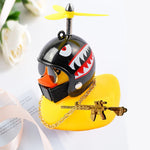 Motor Accessories Yellow Duck with Helmet for Bike Without Lights Auto Car Accessories D detail view