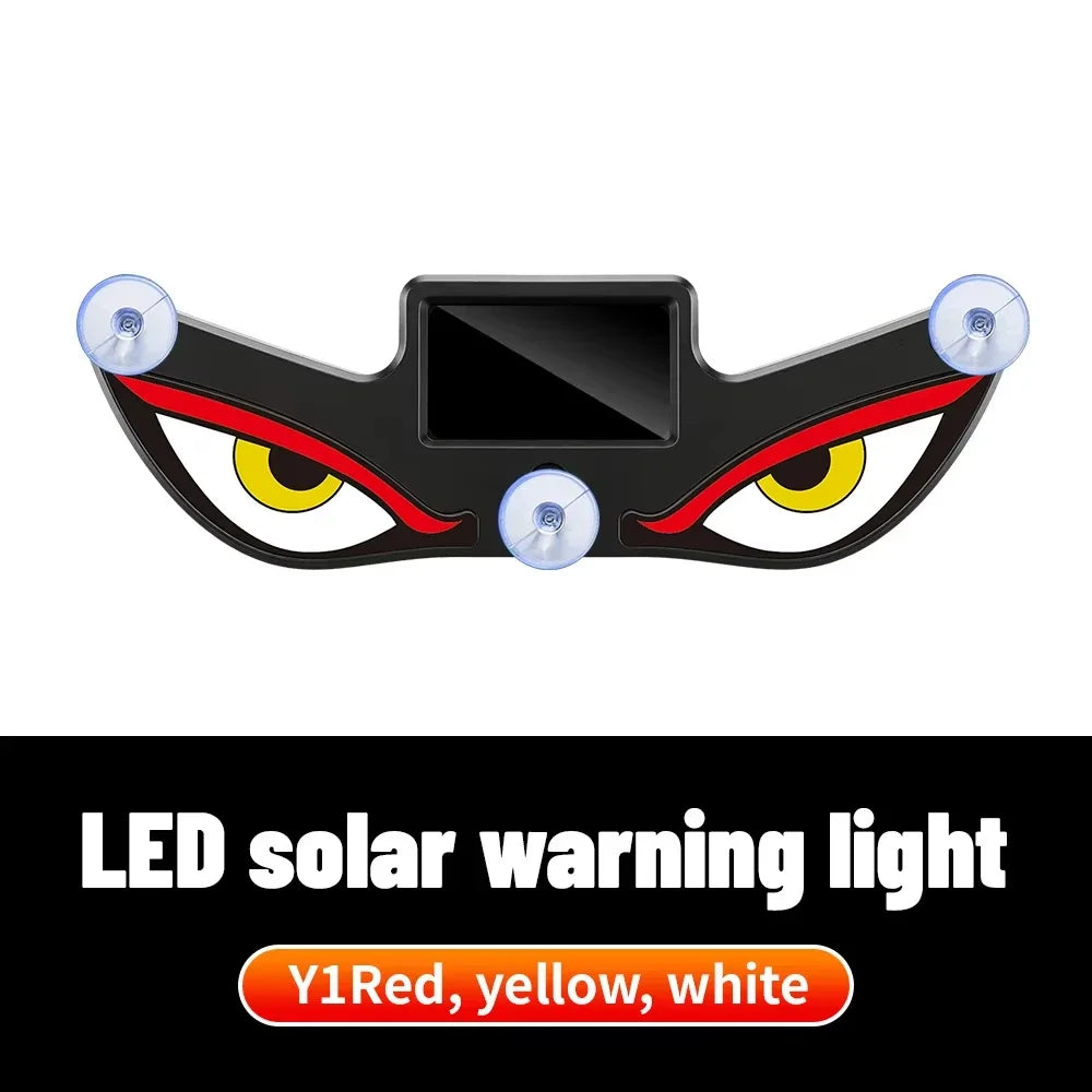 Solar Power Car Demon Eye Light Cool Flashing Warning Light Safety Suction Cup Instal lifestyle view