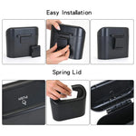 Mini Car Trash Can with Lid, Hanging Plastic Wastebasket detail view