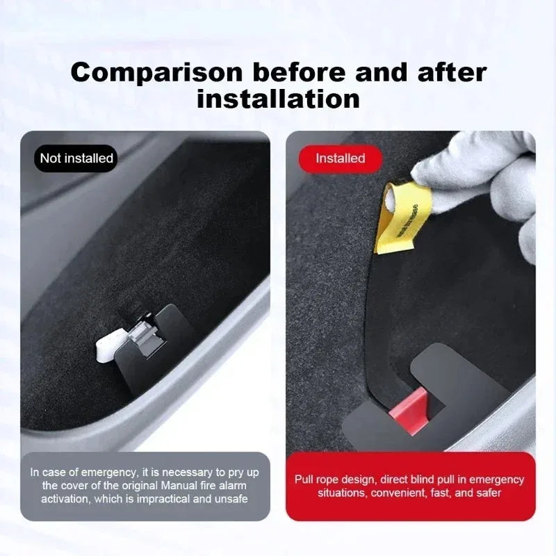 2PCS Car Rear Door Emergency Safety Rope | For Tesla Model 3 Highland 2024 close-up view