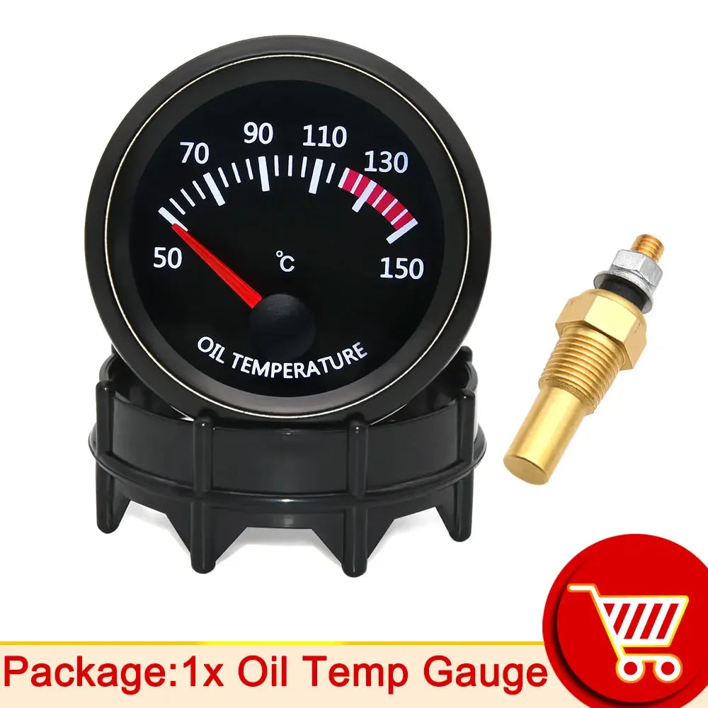 52mm Car Gauge Set | Water Temp Oil Temp Voltmeter Oil Pressure Boost Gauge detail view