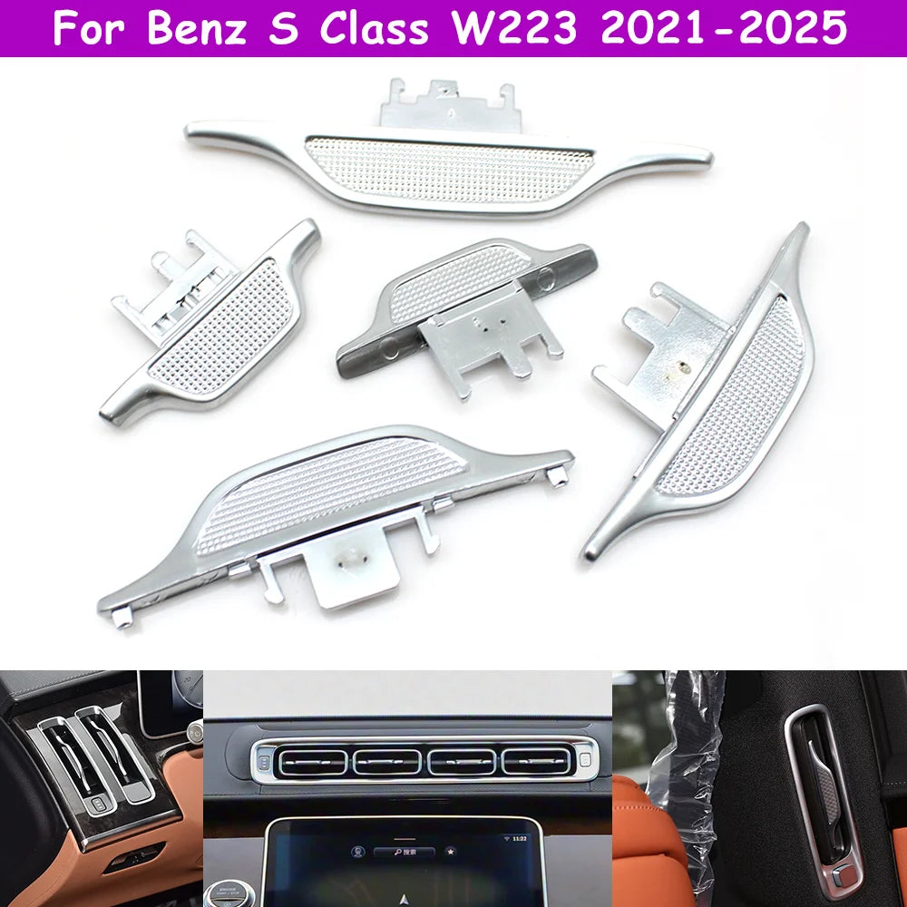 W223 Car Interior Left Right Middle Rear Pillar B AC Vent Grille Air Conditioning Outlet Grille Slider Clip For Benz S Class