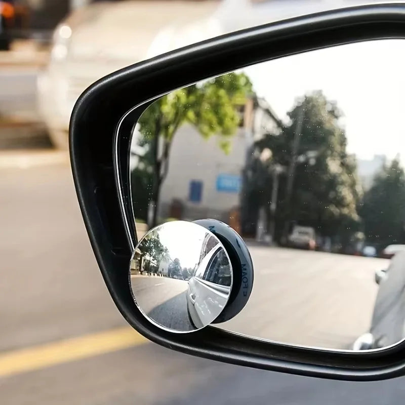 Universal Rimless Blind Spot Mirror 360 Adjustable Convex Rearview Wide Angle Mirror For Car Parking Reverse Safety Driving
