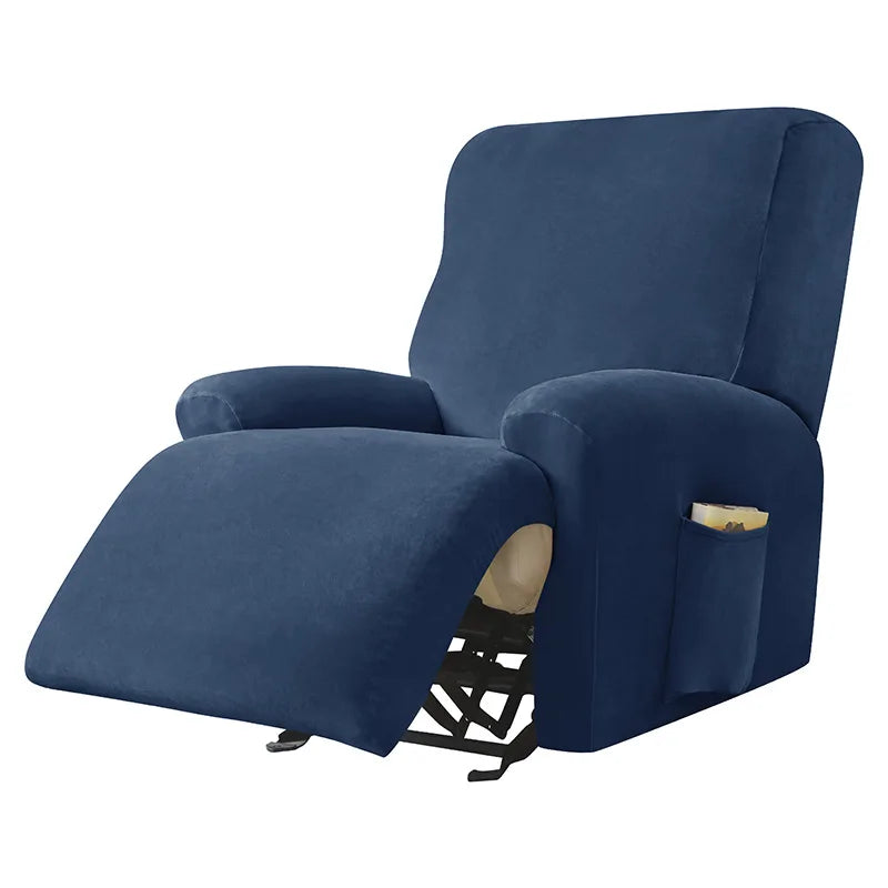 1/2/3 Seater Velvet Stretch Recliner Sofa Cover  Relax Armchair Slipcover Elastic All-inclusive Reclining Sofa Protector
