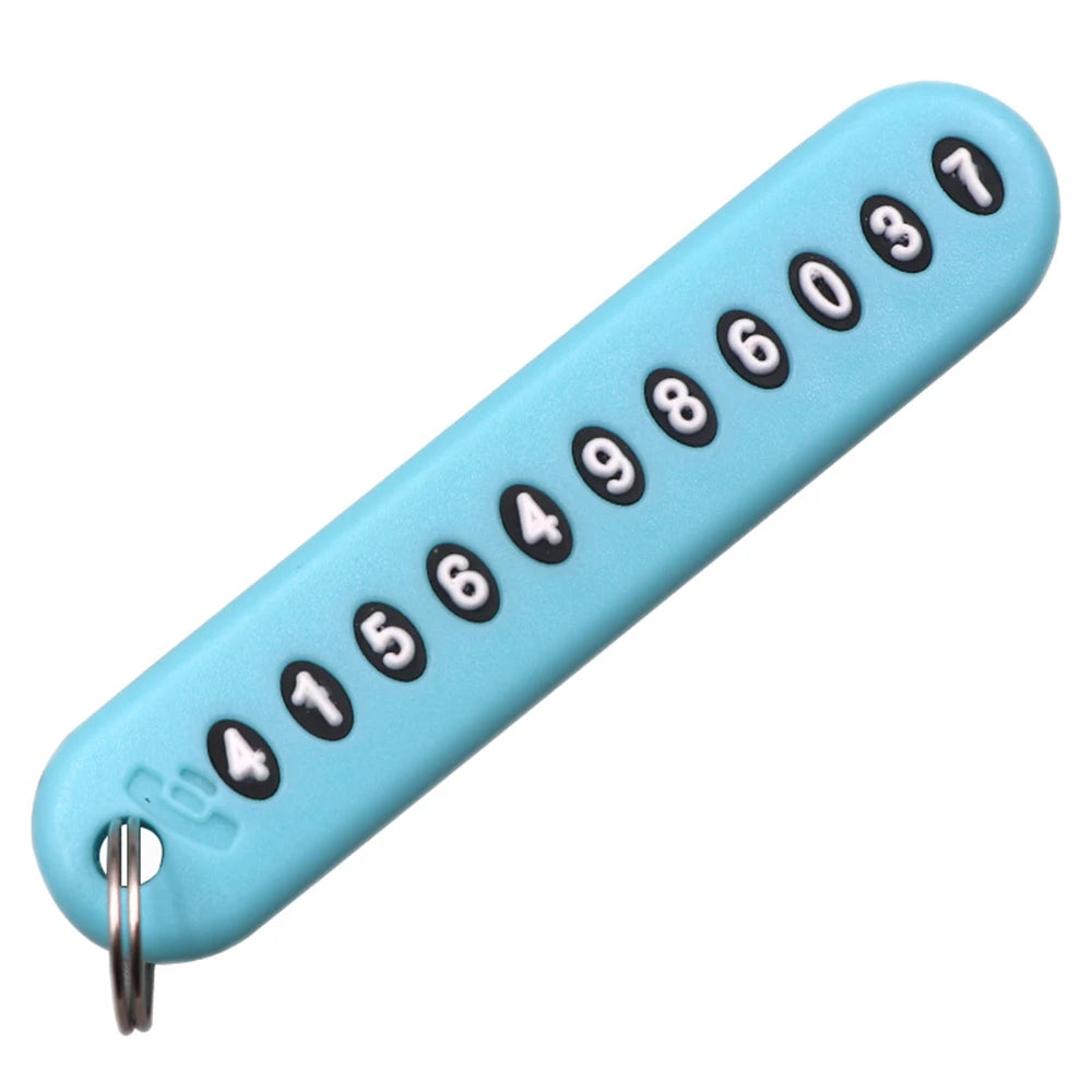 Silicone Phone Number Key Ring Anti-Lost Keychain alternate view