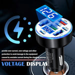 UYUXIO Multi Port USB C Car Charger Adapter 8 in 1 | 130W GaN Fast Car Charger with Vo close-up view