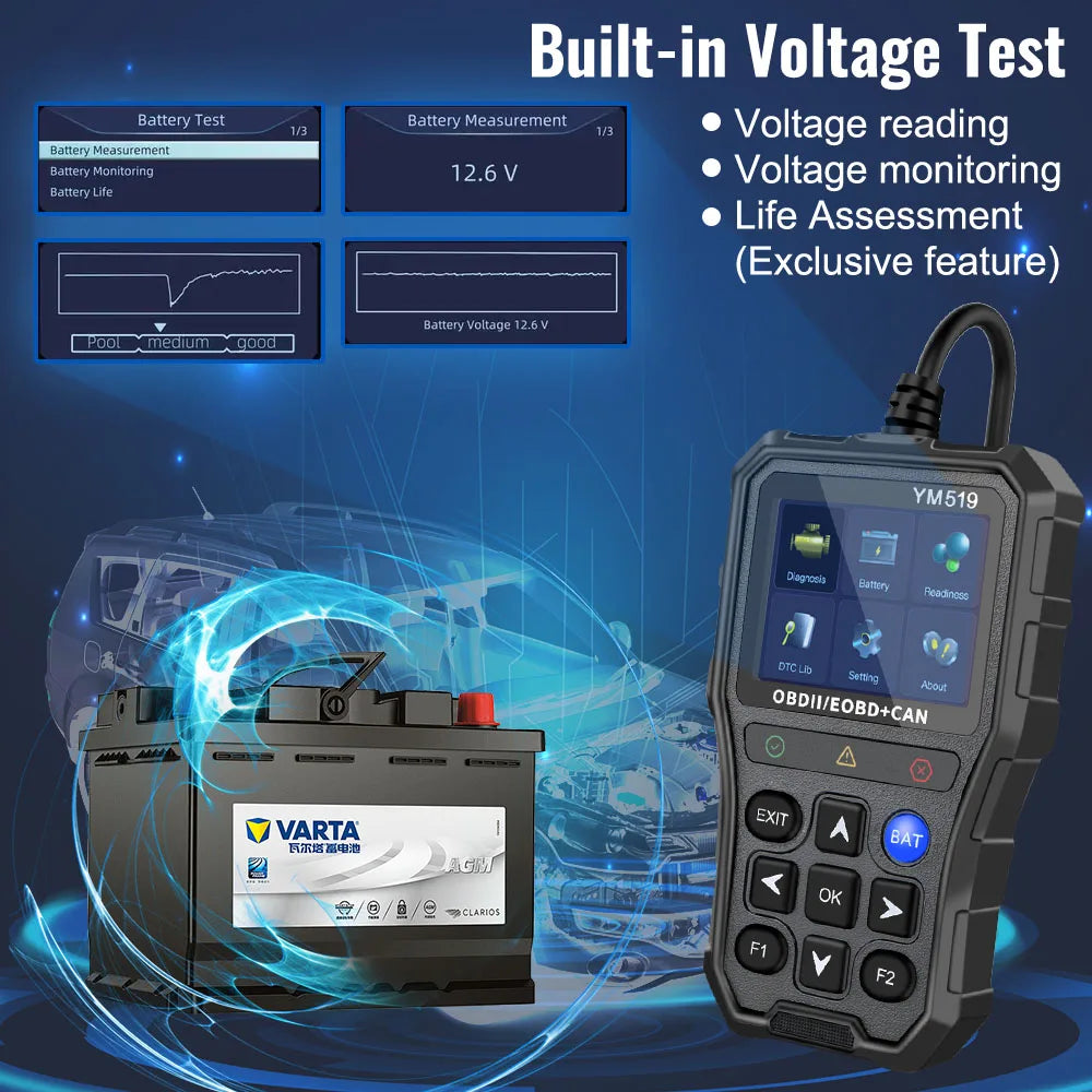 Car Diagnostic Tools OBD2 Code Reader OBD II Scanner Read Battery Tester Clear Fault Sca detail view
