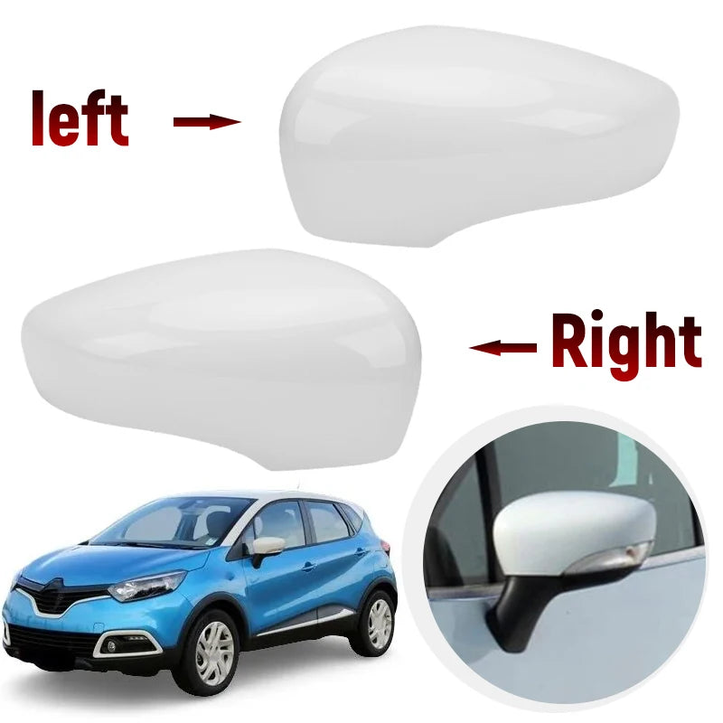 Glossy Black/White Car Side Door Rearview Mirror Cover Cap For Renault Clio 4 Mk4 / Zoe / Captur 2012-2019 Door Wing Mirror Case
