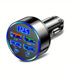 6-in-1 Fast Charging Car Adapter 3.1A Dual Type-C Digital Display Smartphones Table additional angle