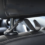 4Pcs Carbon Fibre Hook Car Seat Headrest Hook Auto Back Seat Organizer Hanger Handbag alternate view