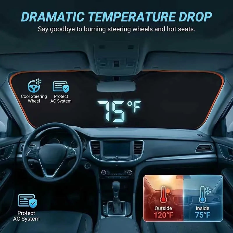 Car Sun Protection Front Windshield Sunshade | Heat Insulation Car Shield additional angle