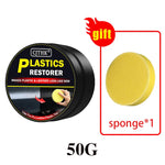 Plastic Trim Restorer Back To Black Gloss Leather Coating close-up view