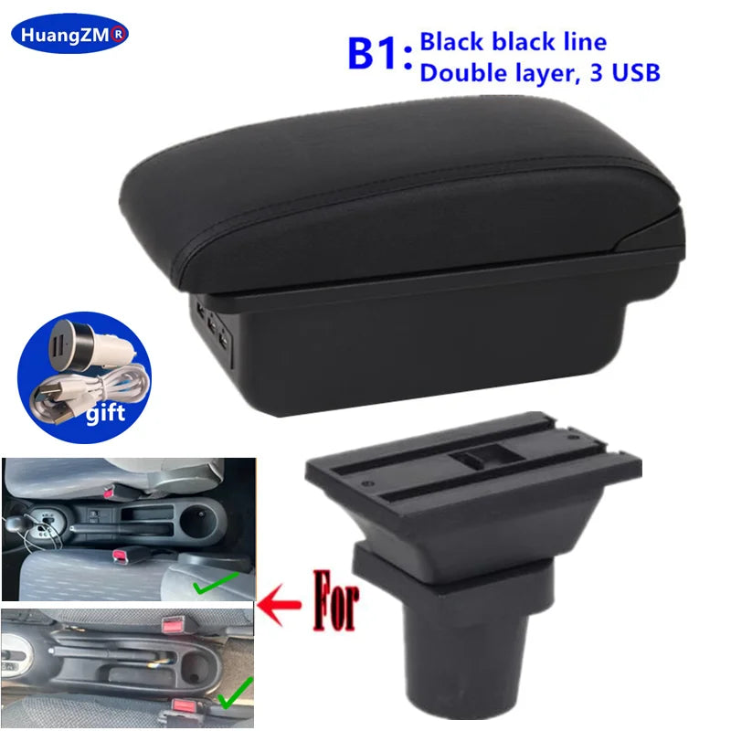 Armrest Box For Toyota Yaris Vitz 5dr Hatchback 1998-2011 2005 2006 2007 2008 2009 2010 Car Central Storage Box Car Accessories