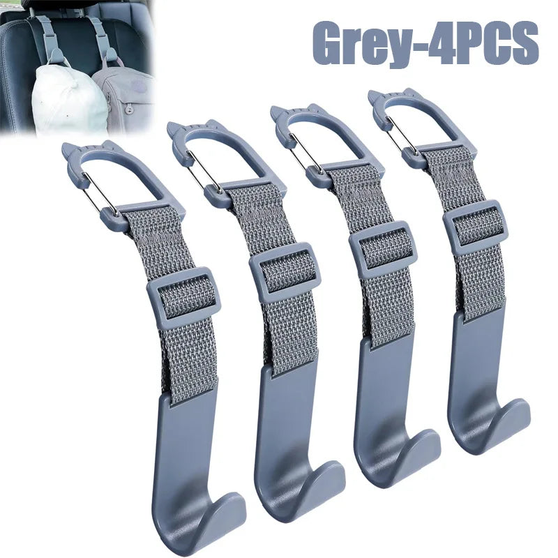 4PCS Car Headrest Hooks Rear Seat Back Storage Hanger