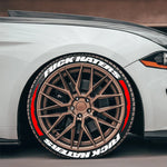 FUXK HATERS Tire Lettering Sticker 1.06 Inch Font Universal Personlized Car Tyre Deco alternate view