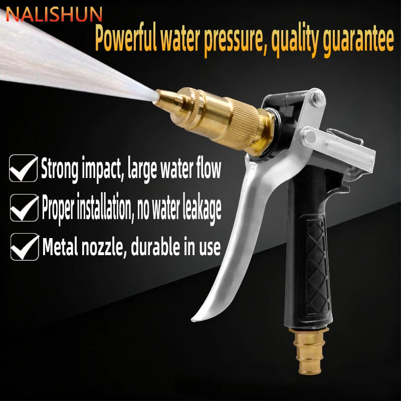 High Pressure Car Wash Water Gun | Metal Nozzle with Copper Interface