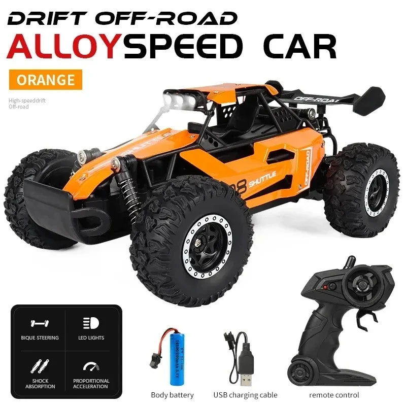 1:16 RC Car 2WD with LED Light Remote Control Toy close-up view
