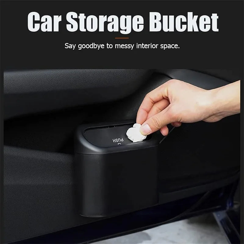 Hanging Car Trash Can Car Flip Top Trash Can Interior Trash Storage ABS Trash Can wit alternate view