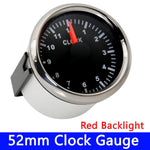 52mm Waterproof Clock Gauge 0-12 Hours | Red Blue White Backlight Hourmeter for Car Truc detail view