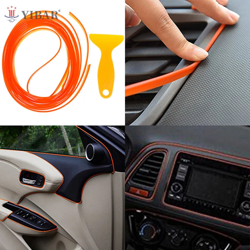 Car Interior Decor Styling Ideas 5M Orange Car Accessories Universal PVC car styling interior moldin
