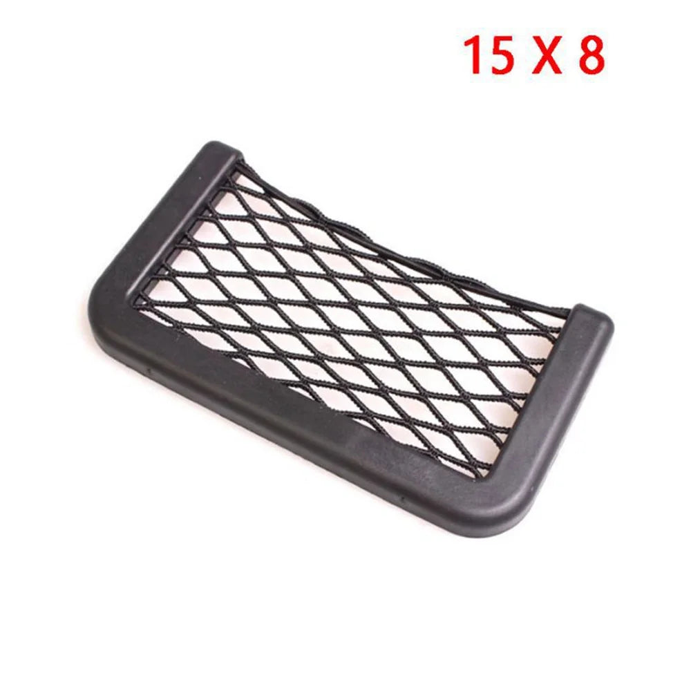 Car Net Pocket Phone Holder Storage Bag Auto Paste 8*15CM alternate view