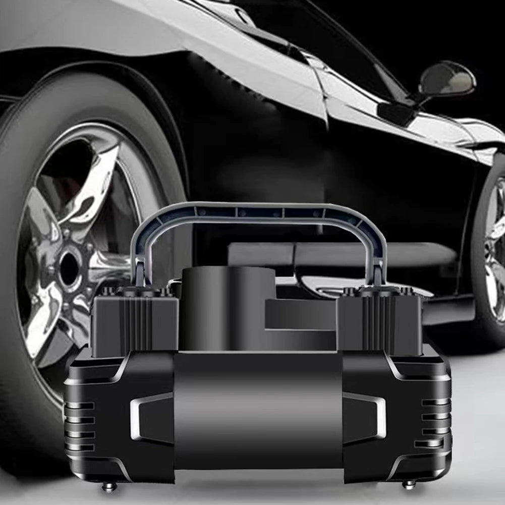 12V Metal Air Compressor Portable Dual Cylinder Auto Inflatable Pump 150PSI | Heavy D lifestyle view