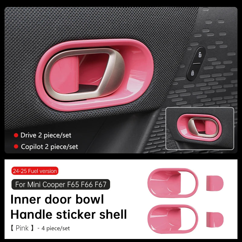 Mini Cooper F65 F66 F67 2024-2025 Inner Door Handle Bowl Cover | ABS Trim Decoration S close-up view