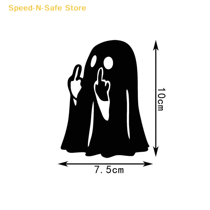 Funny Middle Finger Ghost Motorcycle Car Sticker Waterproof Weather Proof Decal for additional angle