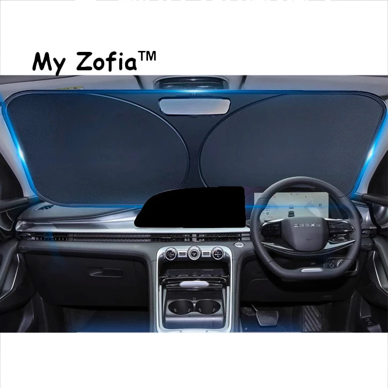 Foldable Car Sun Visor for Chery OMODA 9 SHS C9 2024 2025 2026 | Windshield Sunshade wit detail view