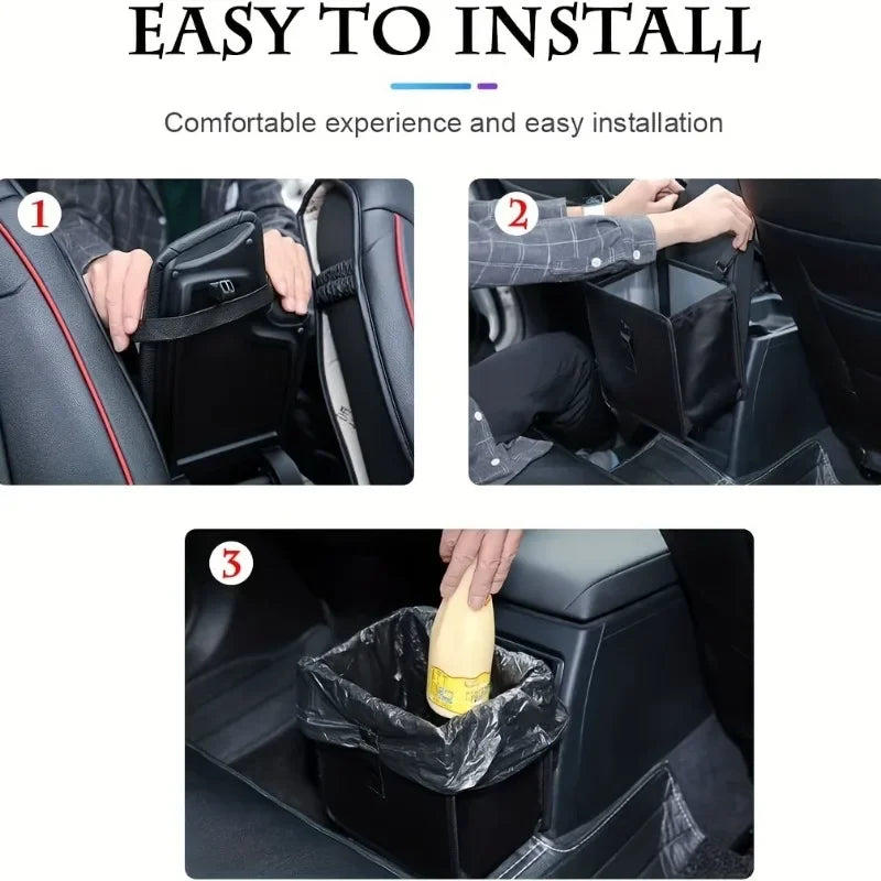 Foldable Car Trash Can, Large Capacity Car Hanging Waterproof Leakproof Trash Can Storag detail view