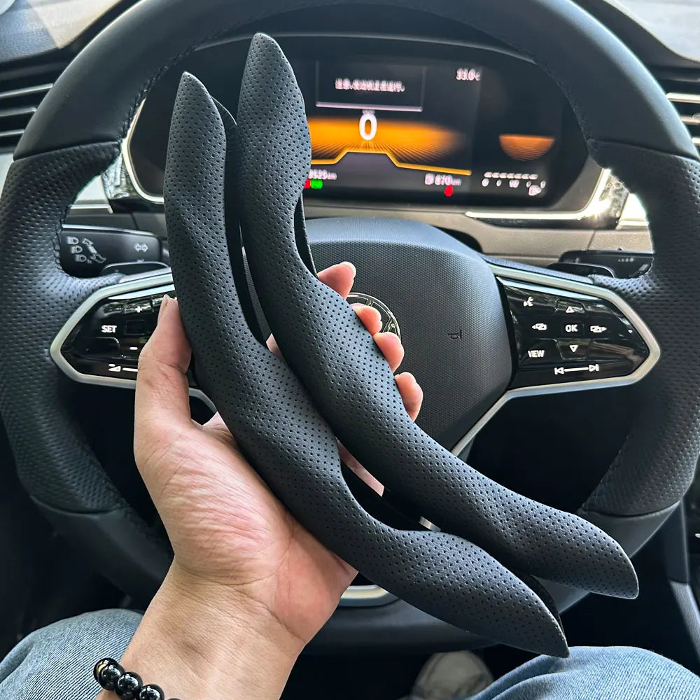 Leather Steering Wheel Cover 15 Inch Anti-Slip lifestyle view