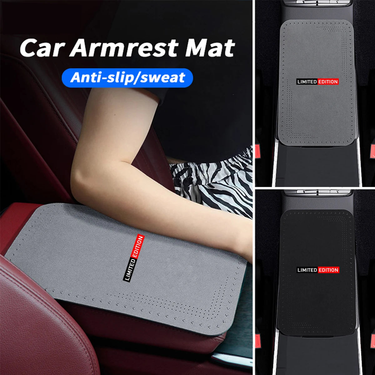 1pc Suede Car Armrest Pad For Toyota Lexus Nissan For Chevrolet KIA Auto Center Console Storage Box Cushion Protector