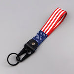 Flag Car Keychain Key Ring close-up view