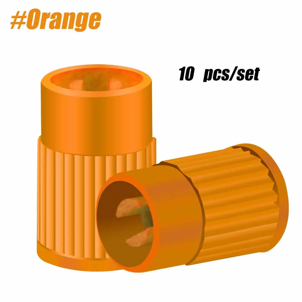 10pcs Plastic Tire Valve Caps | Universal Dust Covers for Cars Trucks Motorcycles SUVs a detail view