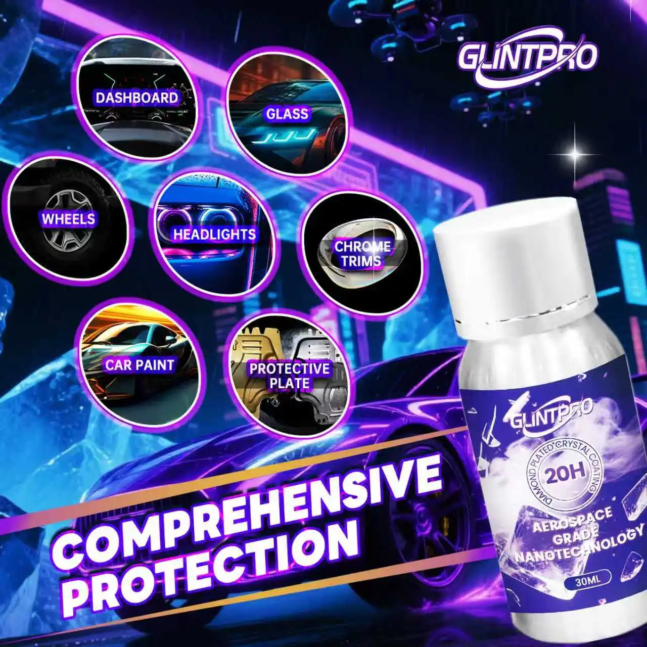 NSYCA 20H Ceramic Coating Car Polish | Long Lasting Anti-Scratch Hydrophobic Car Wa additional angle