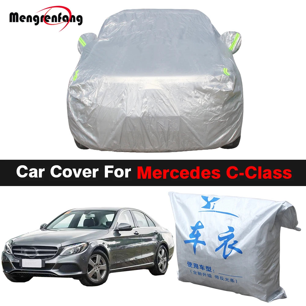 Car Cover Sun Shade Rain Snow Protect For Mercedes C Class C180 C200 C230 C240 C250 C280 C300 C320 C