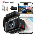 REDTIGER A4 Dash Camera Front and Rear 4k Dash Cam  Drive Recorder for WiFi GPS Car Dvr for 24H Parking Mode Black Box for Car