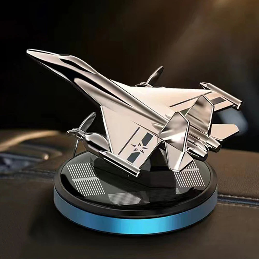 Solar Car Air Freshener | Rotating Airplane Aromatherapy Diffuser close-up view