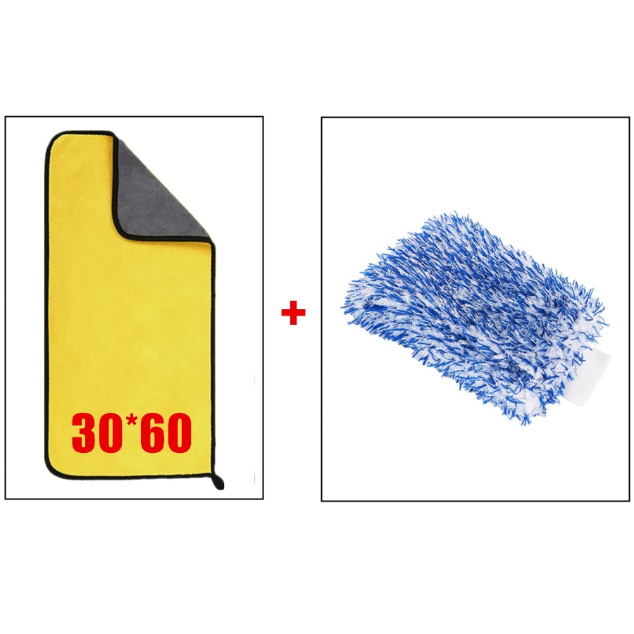1/2/6pcs Microfiber Cleaning Towel Car Cleaning Cloths Professional Detailing Car Drying Microfiber Towel Wash Towel Accessories