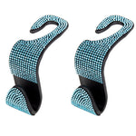 Rhinestone Decor Car Seat Back Hook Hanger Universal Bling Diamond Vehicle Auto Headre close-up view