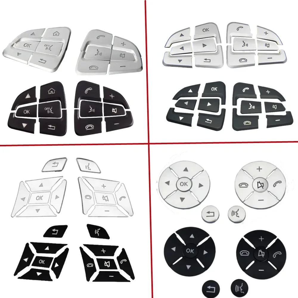 ABS Car Accessories Steering Wheel Buttons Knob Trim Cover Stickers For Mercedes Benz alternate view