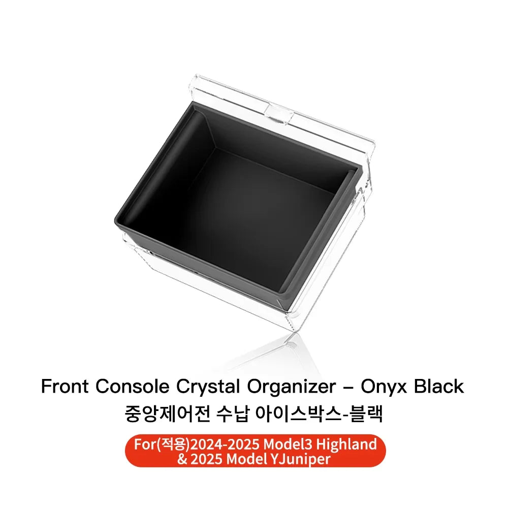 YZ For Tesla Highland Model 3 Y Juniper Hidden Storage Center Console Armrest Front a lifestyle view