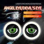 Devil's Eye LED Car Dynamic HeadLamps Angel Eyes lamp Waterproof Headlight 82 Modes De close-up view