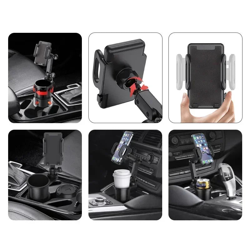 Car Cup Holder Expander with 360 Rotation Phone Holder