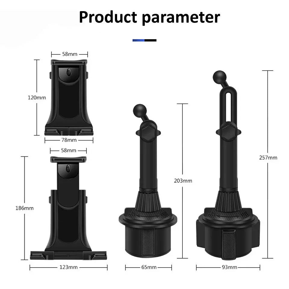 Universal Car Cup Tablet Stand Phone Holder Cellphone Holder Drink Bottle iPad Moun additional angle
